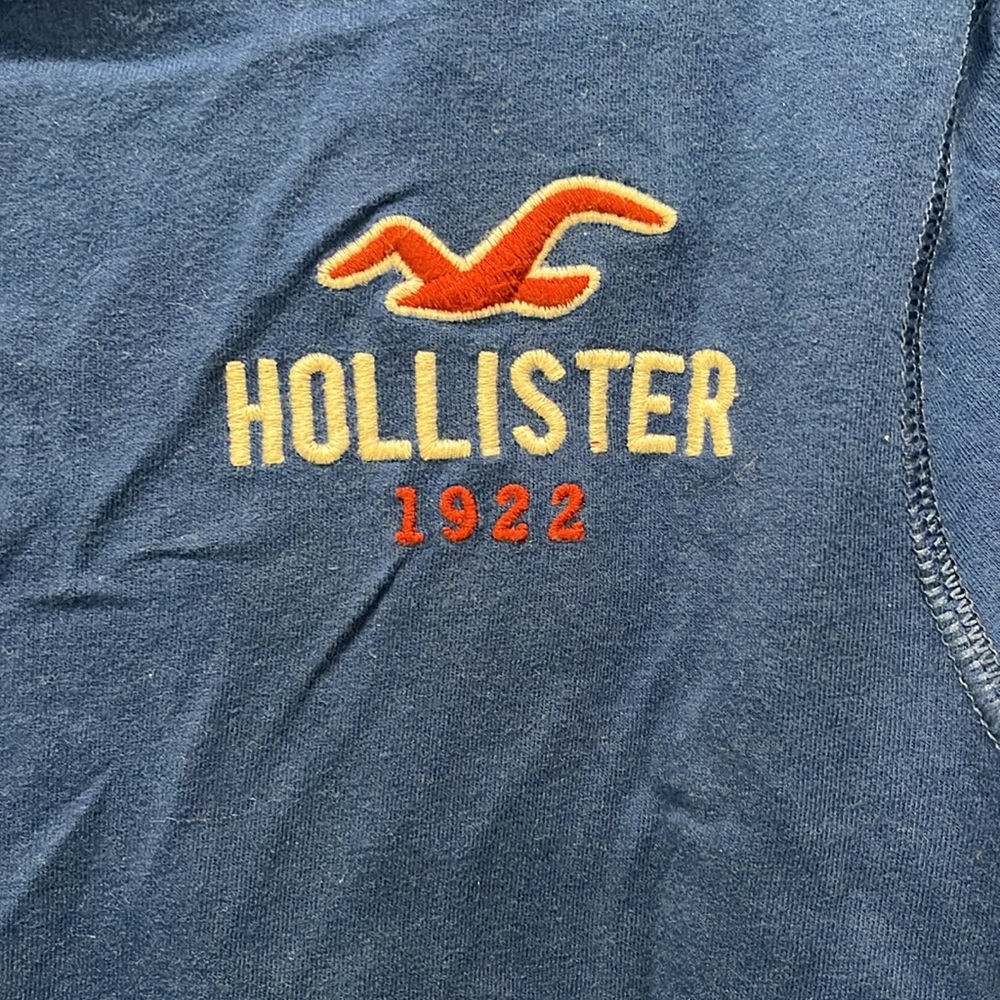 Hollister Navy Blue Long Sleeve Logo Tee - Picture 3 of 4